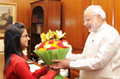 Modi meets winner of Bhagavad Gita Champion League Maryam Asif Siddiqui